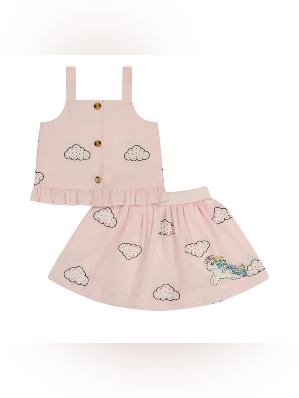 My Little Pony Pink Cloud & Unicorn Two-Piece Skirt Set size 5T